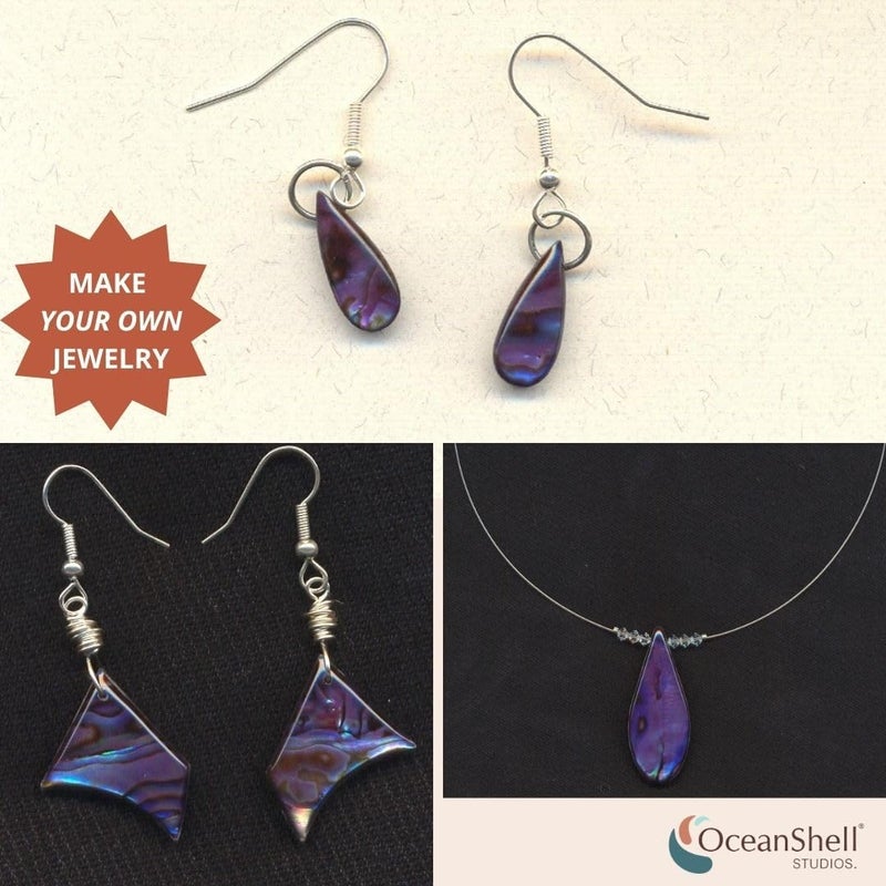 Ocean Shell Studios. Abalone Shell Inlay Veneer for DIY or Professional Inlay Embellishments - Sustainable New Zealand Paua Royal Purple- With 3M Double Sided Tape Backing - 9.45"X2.75" - Image 3